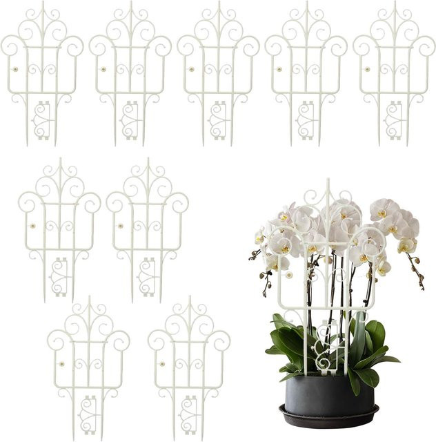 CosyHome Gartenzaun Rustikal aus Kunststoff, 10 Stück dekorative Rasen- und Blumenbeet-Einfassungen, Weiß - Bild 1