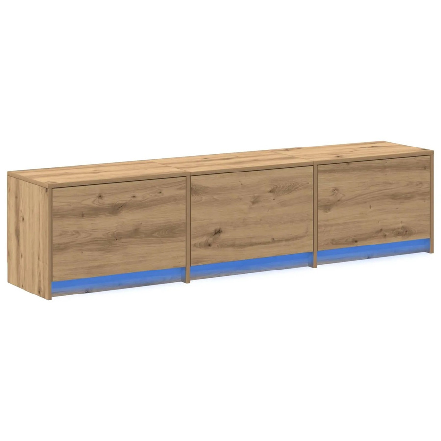 vidaXL TV-Schrank mit LED in Artisan-Eiche, Braun, B/T/H: 165 x 34 x 40 cm - Bild 2