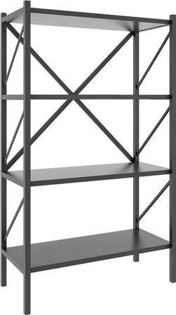 VCM Standregal Insasi 4-fach aus Holz und Metall in Anthrazit, B/H/T: 66 x 121 x 34 cm