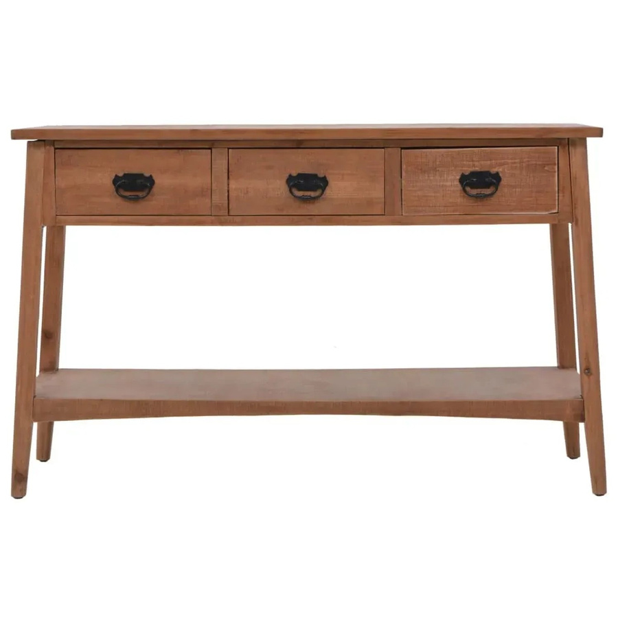 vidaXL Konsolentisch aus Tannenholz Massiv in Braun, Rustikaler Beistelltisch mit Lackierung, B/T/H: 126 x 40 x 77,5 cm - Bild 2