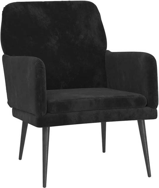 vidaXL Sessel in Schwarz aus Samt mit Metallrahmen B/T/H: 79 x 62 x 79 cm - Bild 1