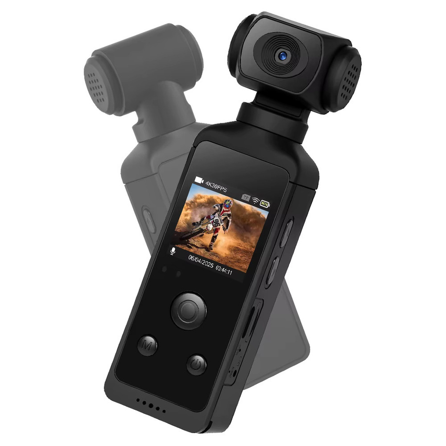 Podofo Action-Kamera mit 4K HD-Weitwinkelansicht, 1,3-Zoll-LCD-Bildschirm, WIFI und wasserdichtem Gehäuse in Schwarz - Bild 1