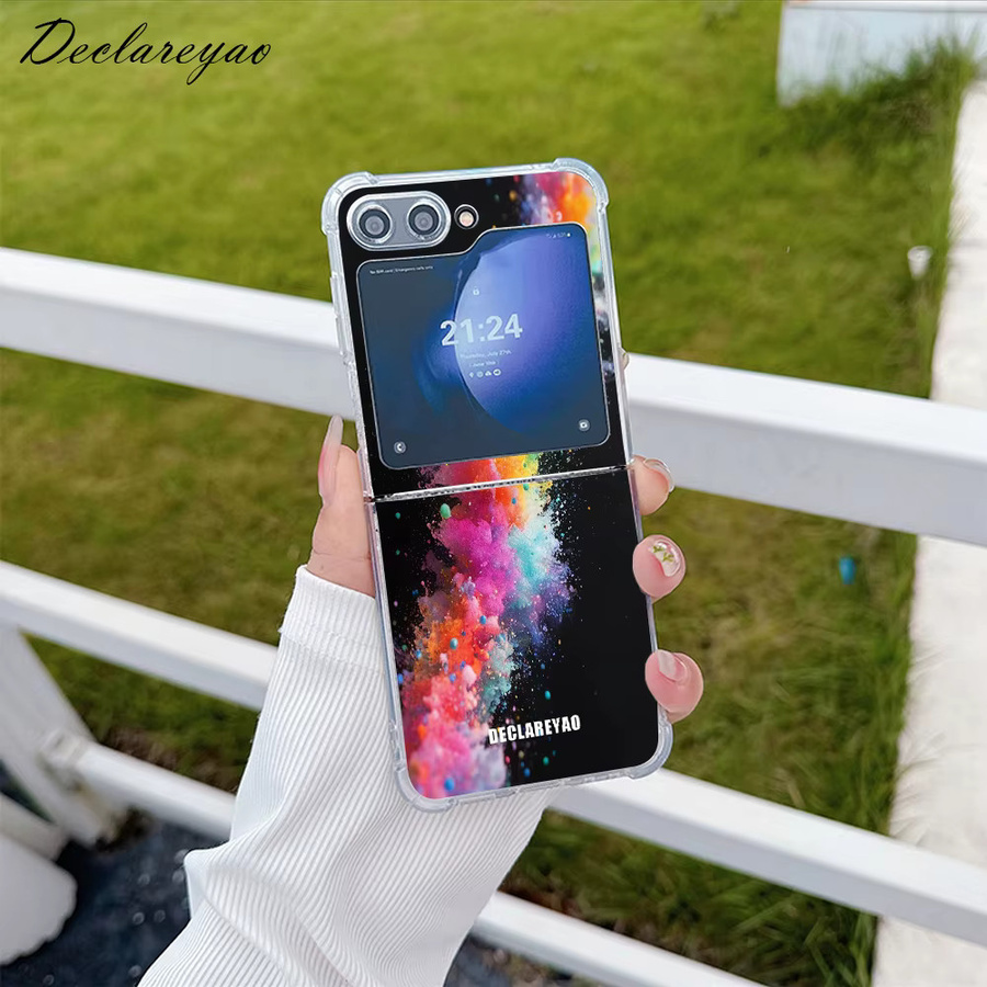 Personalisierte DIY-Foto-Schutzhülle von DECLAREYAO für Samsung Galaxy Z Flip 7 6 5 4 3 oder Z Fold, transparente matte Handyhülle mit individuellem Namen - Bild 2