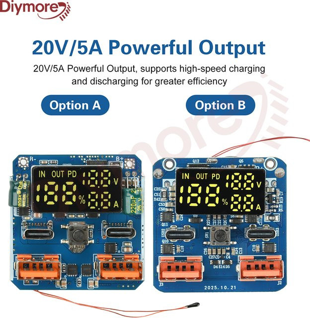 Diymore 4S 20V 5A Buck-Boost-Modul Blau Bidirektionales Schnelllade-Lithium-Batteriemodul zum Laden und Entladen - Bild 1