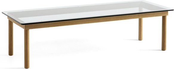 HAY Kofi Beistelltisch Rechteckig aus Glas und Holz mit Rippenstruktur in Transparent - Bild 1
