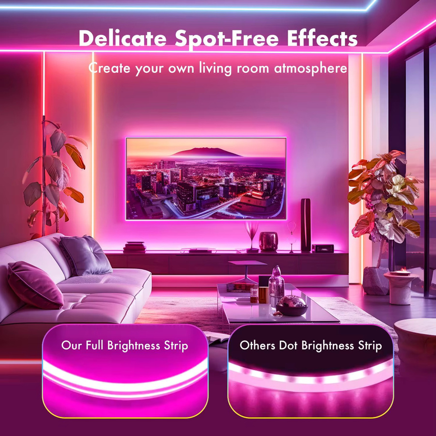 Flexible RGBIC LED Neon-Lichtstreifen in Multicolour mit App- und Fernbedienung, Musik-Sync und Timer, IP67 wasserdicht, ideale Innen- und Außenbeleuchtung für Schlafzimmer, Wand oder Garten - Bild 5