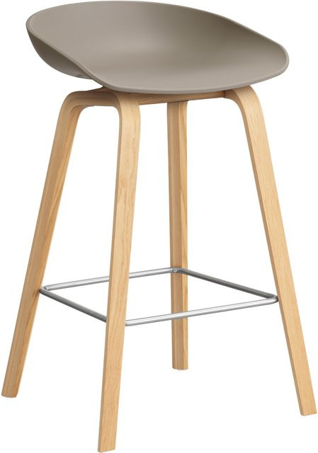 HAY About A Stool AAS 32 Hocker in Beige mit Eichenholz oder Walnussholz und Polypropylen - Bild 1