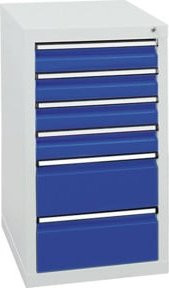 Stumpf Schubladenschrank Serie STS 410 aus Metall in Enzianblau mit 6 abschließbaren Schubladen - Bild 1