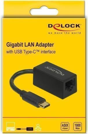 Delock USB-C auf Gigabit Ethernet Netzwerkadapter RJ45 Schwarz - Bild 2