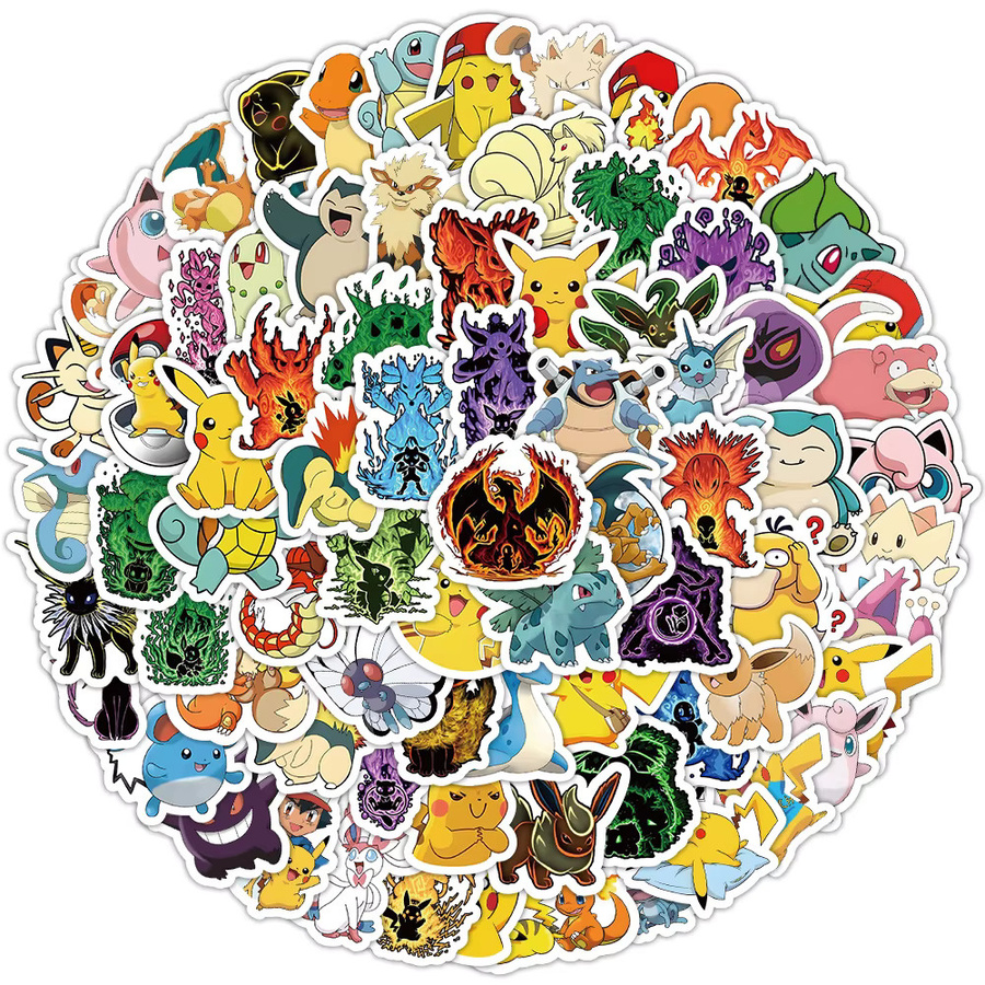 TAKARA TOMY Pokemon Pikachu Anime Aufkleber, 100 Stück - Bild 2