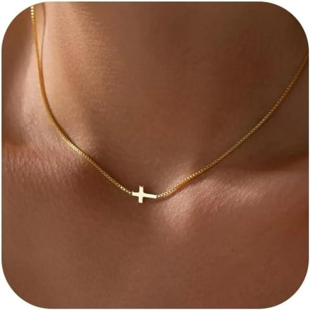 Lucky Star Jewelry Halskette, 14K vergoldet, Messing, Zirkonia, Damen, 38cm - Bild 1