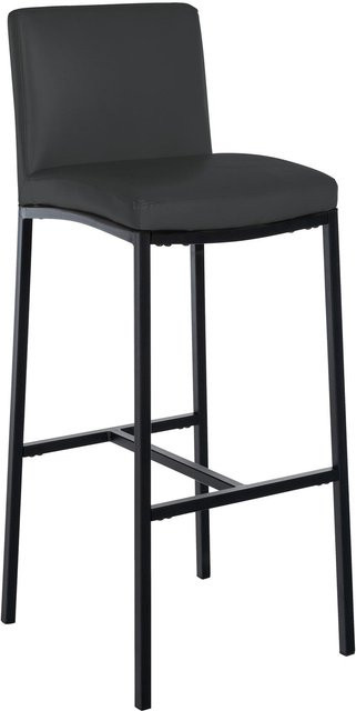 CLP Barhocker Freeport mit Lehne, gepolsterter Barstuhl aus Kunstleder mit Metallgestell in Schwarz Matt und Fußablage - Bild 1