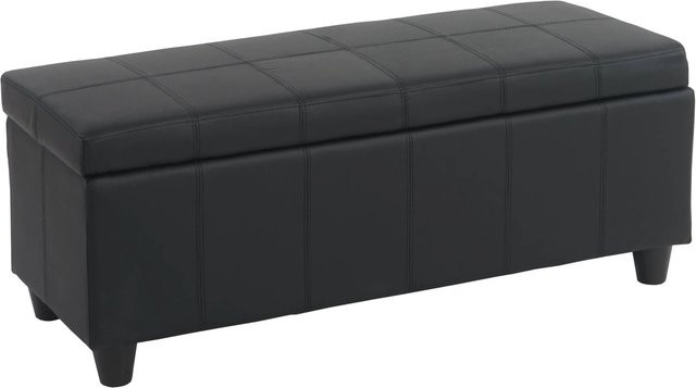 BERLINLODGE Aufbewahrungstruhe Lars aus Kunstleder in Schwarz Matt, B/T/H: 114 x 45 x 45 cm - Bild 1