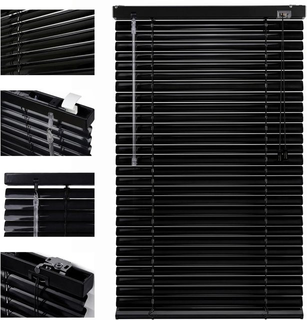 Sekey Aluminium Jalousie Schwarz mit Wärmedämmung, Breite: 80 cm, Höhe: 130 cm - Bild 1