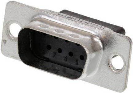 Molex D-SUB Stecker 1727040009 Polzahl 9 zum Crimpen in Schwarz und Silber - Bild 1