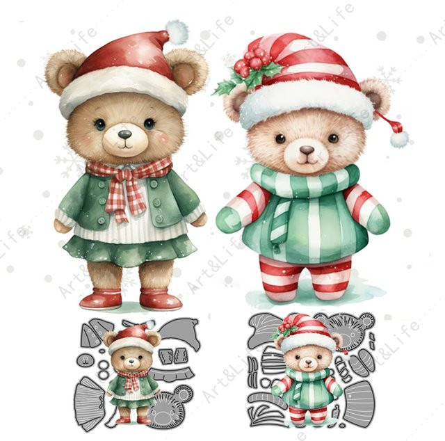 Schneidwerkzeuge und Stanzformen Bären Freunde für Scrapbooking und Papierbastelarbeiten, Metall, Mehrfarbig - Bild 1