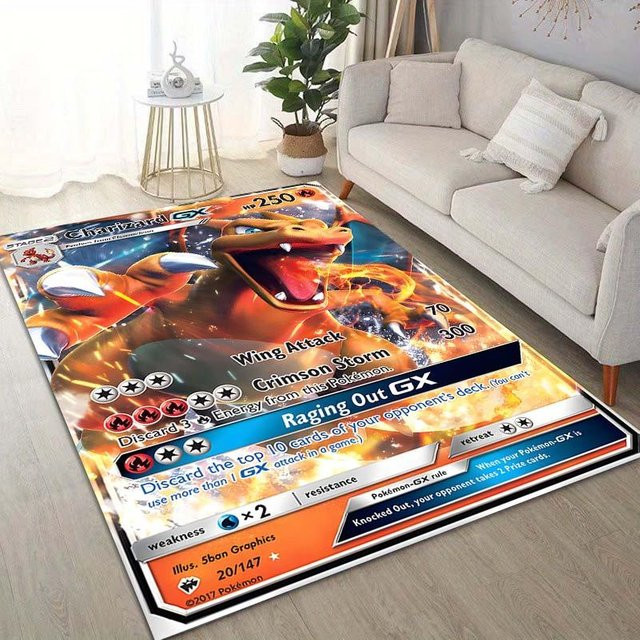 JGJG Pokémon Glurak Motiv Teppich aus Polyester, Mehrfarbig, B: 150 cm, T: 200 cm - Bild 1