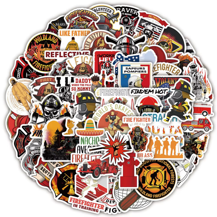 Charile Feuerwehrmann-Graffiti-Aufkleber, Cartoon-Feuerwehrhelden-Sticker, 10/30/50 Stück - Bild 1