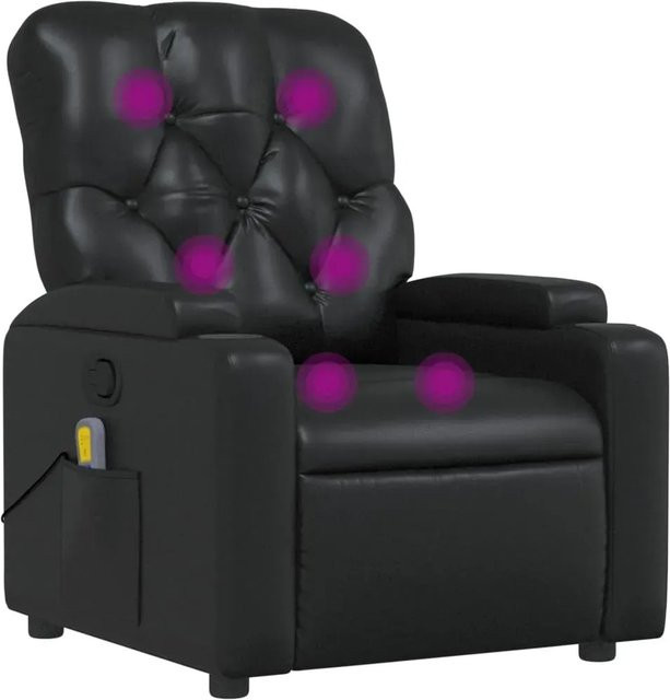 vidaXL Massagesessel Schwarz aus Kunstleder mit Armlehnen und Relaxfunktion - Bild 1