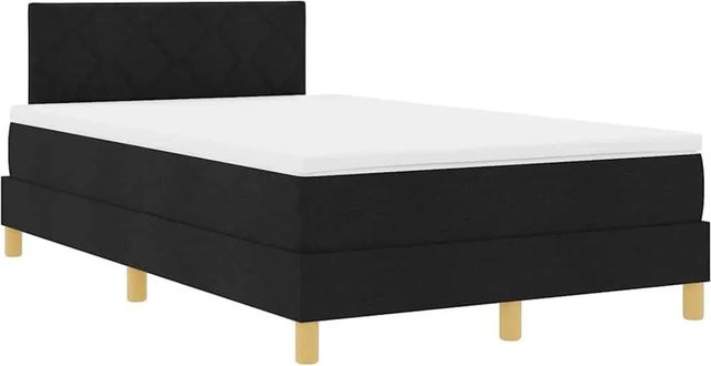 vidaXL Boxspringbett mit Matratze Schwarz Stoff Hybrid-Design B/T/H: 120 x 200 x 280 cm - Bild 1