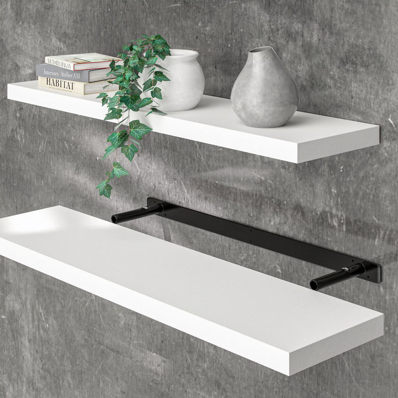 CASARIA Wandregal Schweberegal aus MDF in Weiß mit Halterung - Bild 2