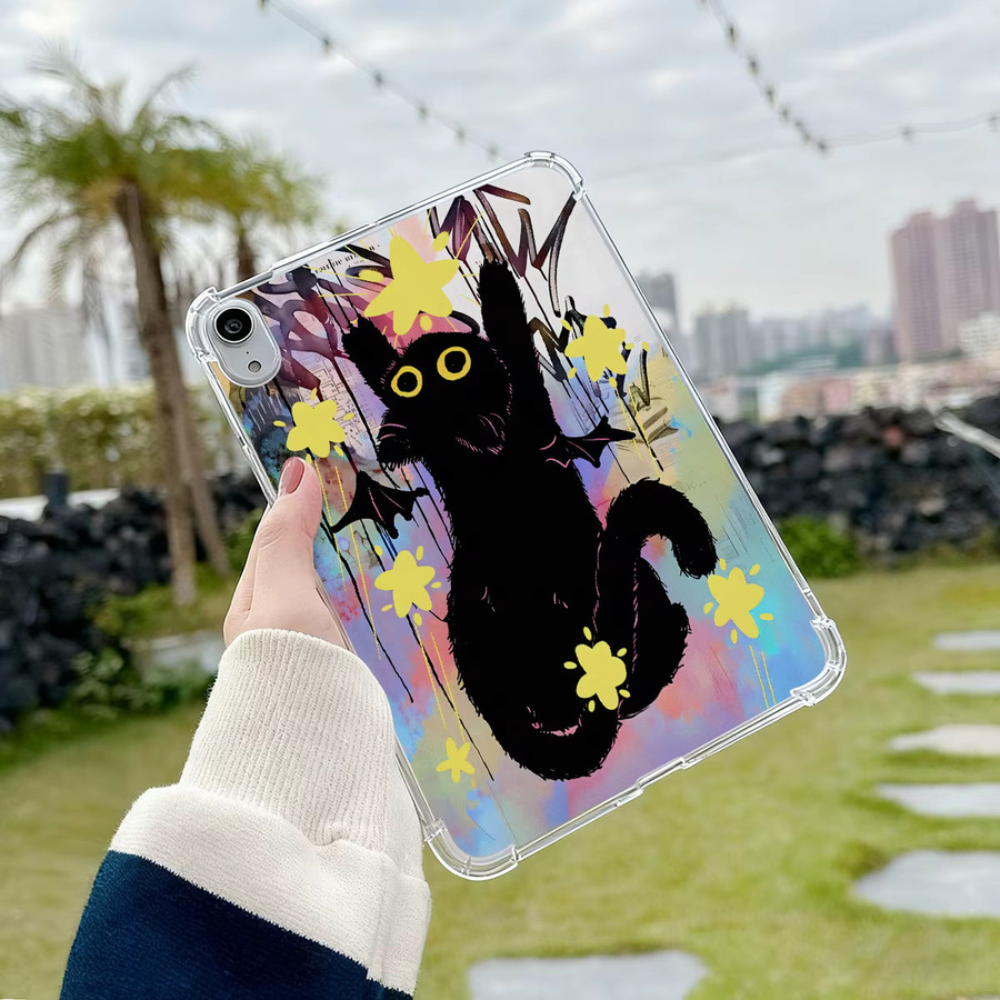 Silikon Schutzhülle mit Katzenmotiv für Samsung Galaxy Tab S9 FE Plus, S7 FE, S6 Lite, Tab A9 Plus und weitere Modelle - Bild 3