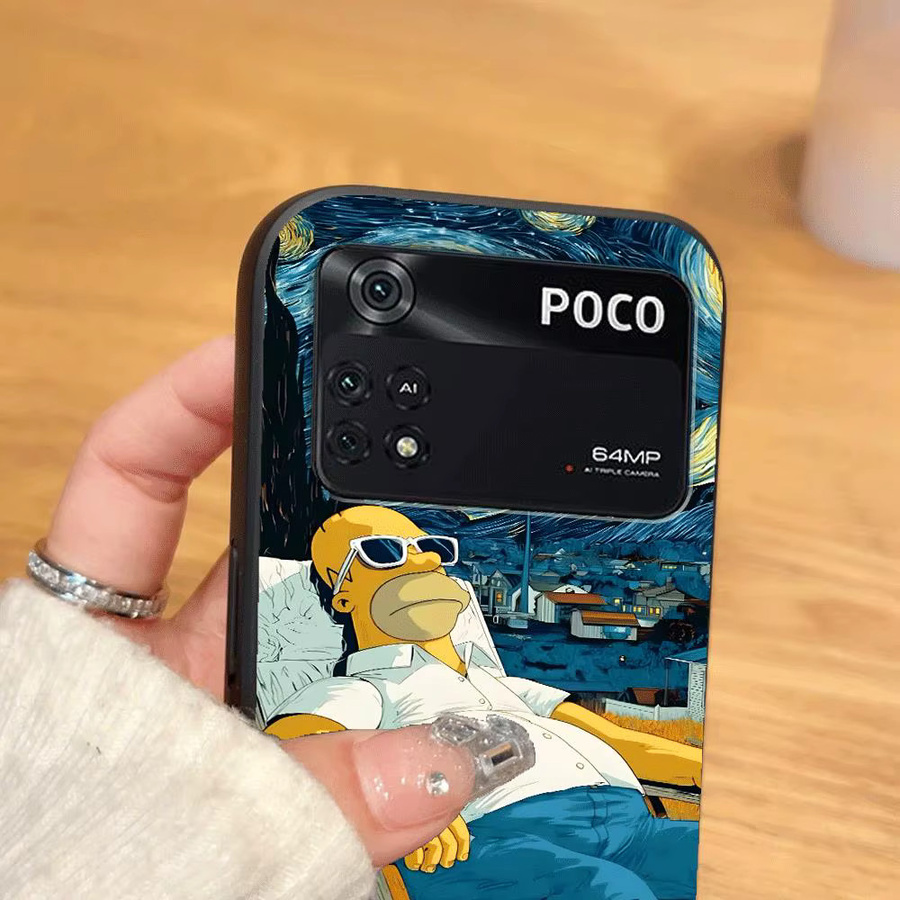 Handyhülle mit The Simpsons Homer Art für Xiaomi Poco F8 M3 M4 M7 Pro M5 C50 F3 C75 X3 X4 X5 X7 Pro C61 F1 C71 in Schwarz - Bild 5