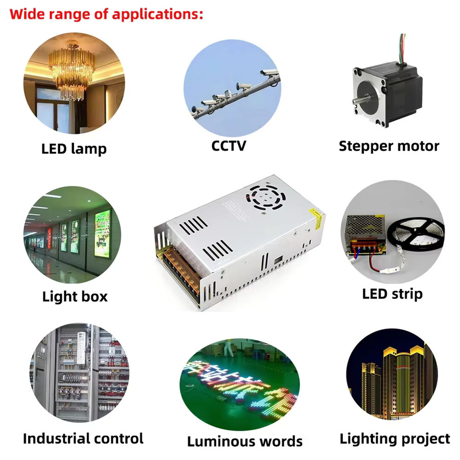 Schaltnetzteil Lichttransformator AC 110V 220V zu DC 5V 12V 24V 36V 48V für LED in Silber - Bild 3