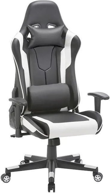 Mömax Gamingstuhl Ziva in Schwarz/Weiß mit Kopfstütze und Armlehnen - Bild 1