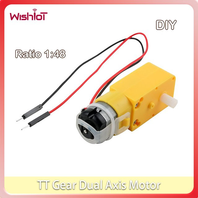 wishiot TT Gear Dual Axis Motor 3-6V 200RPM, Wellenmotoren, Gelb - Bild 1