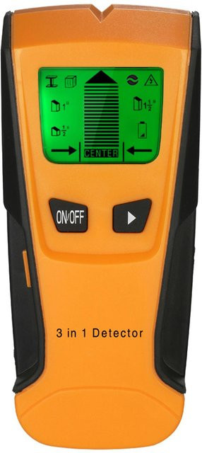 Kkmoon 3-in-1 Multifunktions-Wanddetektor mit LCD-Digitalanzeige zum Finden von Metall, Holz und AC-Kabeln in Orange - Bild 1