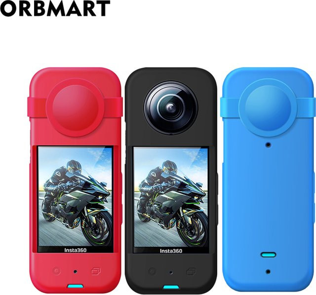 ORBMART Silikonhülle für Insta360 X3 mit Displayschutzfolie und Objektivdeckel als Schutzset für deine Action Camera - Bild 1