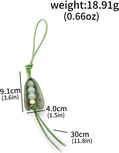 Taschenanhänger Erbsen, Echtes Leder, Grün, Damen Herren, Unisex - Bild 1
