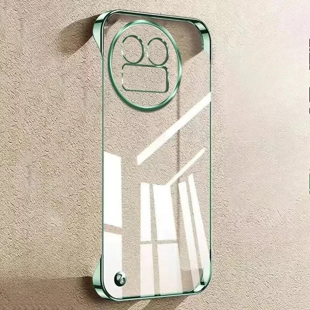 JOCAJE Transparente Handyhülle mit D-Beschichtung für Realme GT 8 Pro und Realme GT 8, Rahmenlose ultradünne Schutzhülle aus hartem PC, Grün - Bild 1