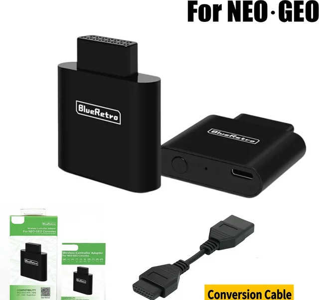 8bitdo Drahtloser Bluetooth Game-Controller-Adapter für SNK NEO GEO MVS AES CD, PS3, PS4 und PS5 in Schwarz - Bild 1