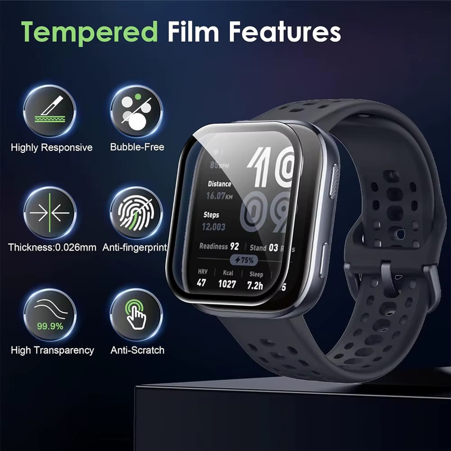 LCAPLE Displayschutzfolie für Amazfit Bip 6, Silikon, transparent, Unisex - Bild 2