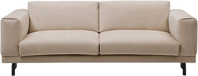 Dembola Sofa in Beige mit Chenille-Stoff und Holzrahmen, Breite: 220 cm - Bild 1