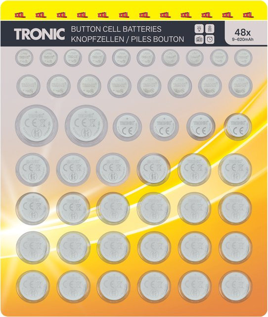 TRONIC Knopfzellen Multipack, 48 Stück, Silber - Bild 1
