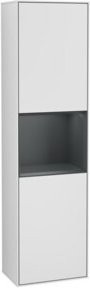 V&B Hochschrank Finion Wandbeleuchtung mit LED-Beleuchtung und Glastüren in Weiß, B/T/H: 41,8 x 27,0 x 151,6 cm - Bild 1