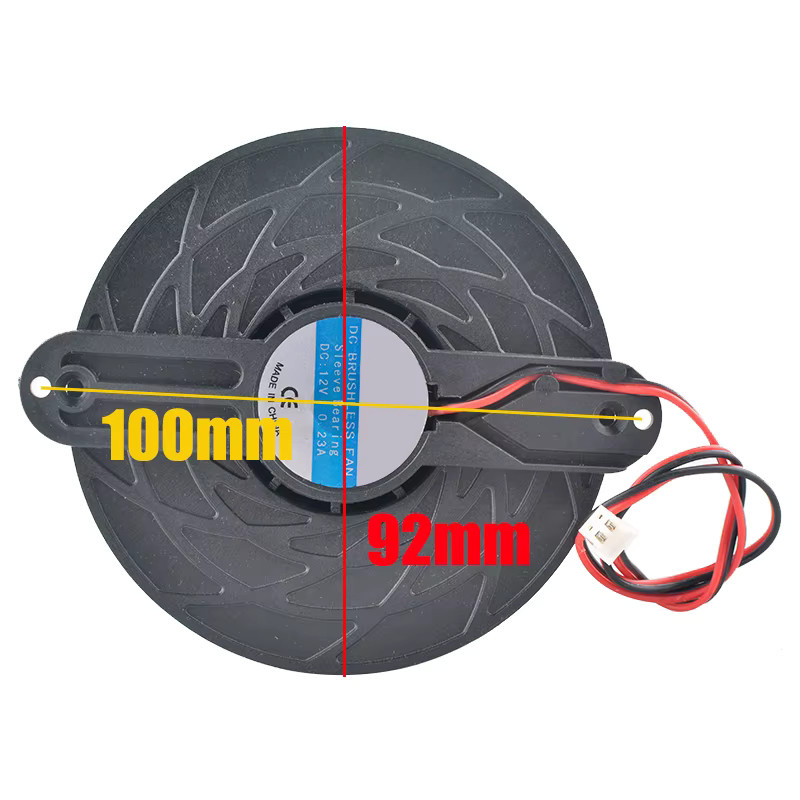 ANCHAOPU Rundlüfter DC12 V 0,23 A in Schwarz mit 92 mm Durchmesser für Induktionsherde - Bild 3