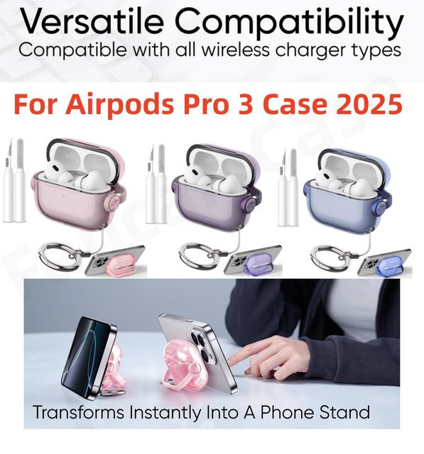 Fancan Schutzhülle für Apple AirPods Pro 3 (2025) mit Sicherheitsschloss und Reinigungsset in Schwarz, Grün oder Pink - Bild 1