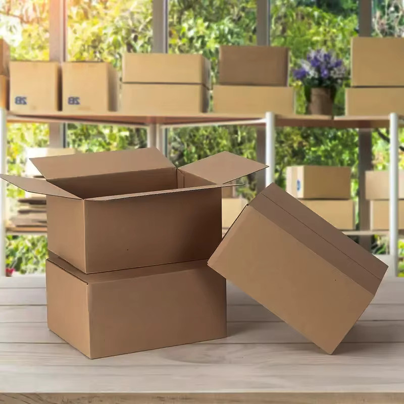 Versandkarton aus brauner Wellpappe mit Deckel, B/H/T: 23,11 x 23,11 x 12,95 cm - Bild 3