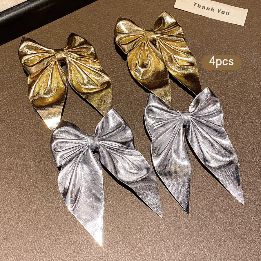 Haarspangen mit Schleife, Gold und Silber - Bild 3