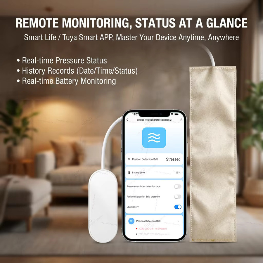 Gleco Zigbee Drucksensor für Schwerkraft- und Anwesenheitserkennung, batteriebetrieben, kompatibel mit Tuya Smart Life zur Hausautomatisierung - Bild 2