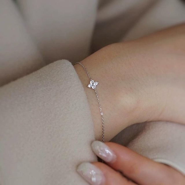 Lucky Star Jewelry Kleeblatt-Armband, 925 Silber, Zirkonia, Damen - Bild 1