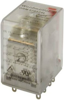 Weidmüller Steckrelais DRM570024LT/4CO/24V DC 24 V/DC 5A 4 Wechsler transparent 20 Stück - Bild 1