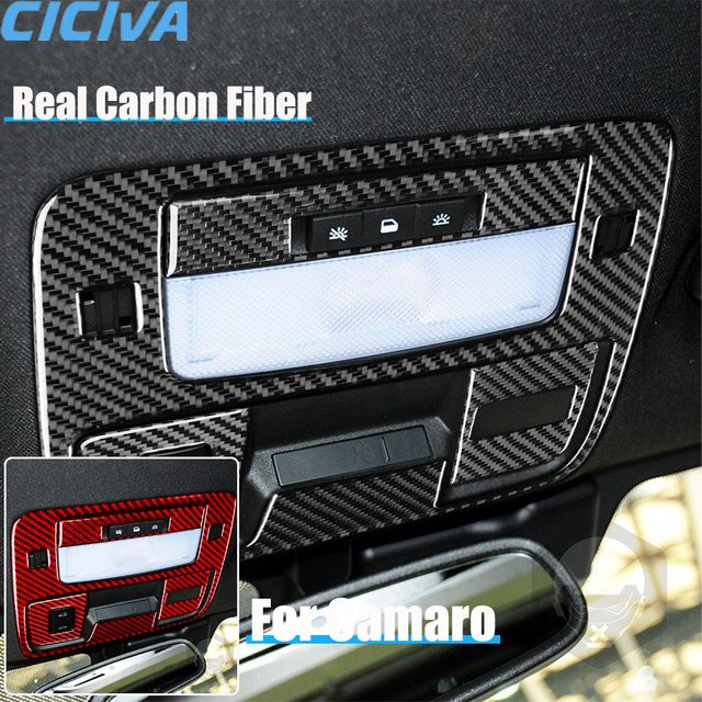 RRX CARBON Dekorative Carbon-Abdeckung für das Leselicht-Panel von Chevrolet Camaro 5. Generation 2010-2015 in Schwarz - Bild 1