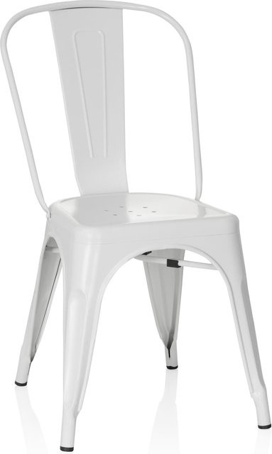 hjh OFFICE Bistrostuhl VANTAGGIO BRUSH aus Metall ohne Armlehnen im Industry-Look - Bild 1