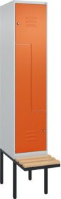 C+P Z-Spind Classic PLUS Sitzbank mit 2 Fächern und Zylinderschloss, Buche-Hartholz und Stahl, B/T/H: 212,0 x 40,0 x 81,5 cm - Bild 1