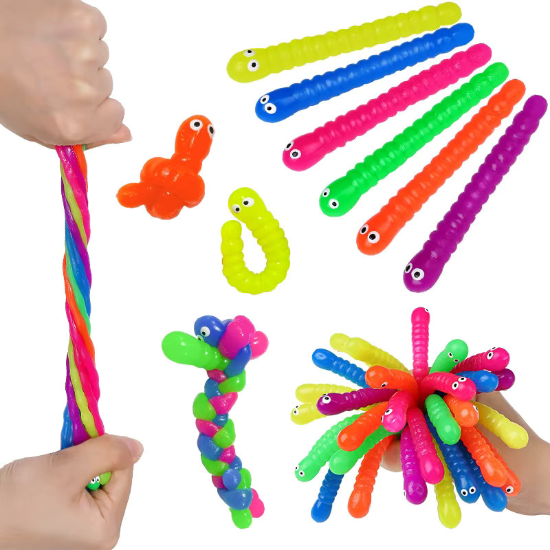 soulbao Bunte Raupe Ziehen Wurm, Plüsch Spielzeug, 12-teiliges Set - Bild 2